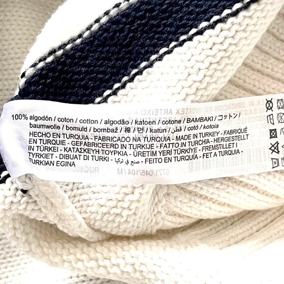 New Zara Striped Half-Zip Cotton Sweater Size M - Picture 12 of 12